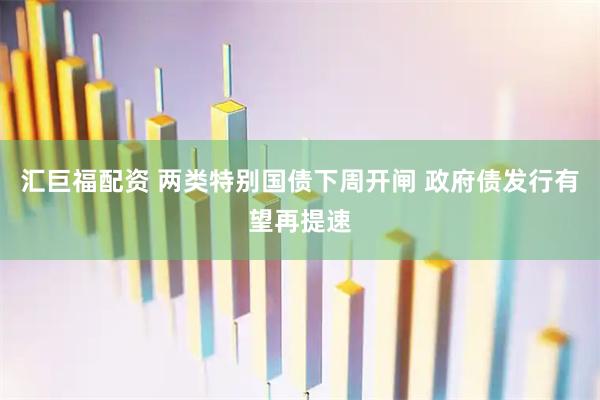 汇巨福配资 两类特别国债下周开闸 政府债发行有望再提速