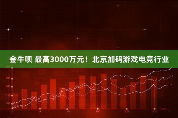 金牛呗 最高3000万元！北京加码游戏电竞行业
