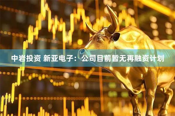 中岩投资 新亚电子：公司目前暂无再融资计划